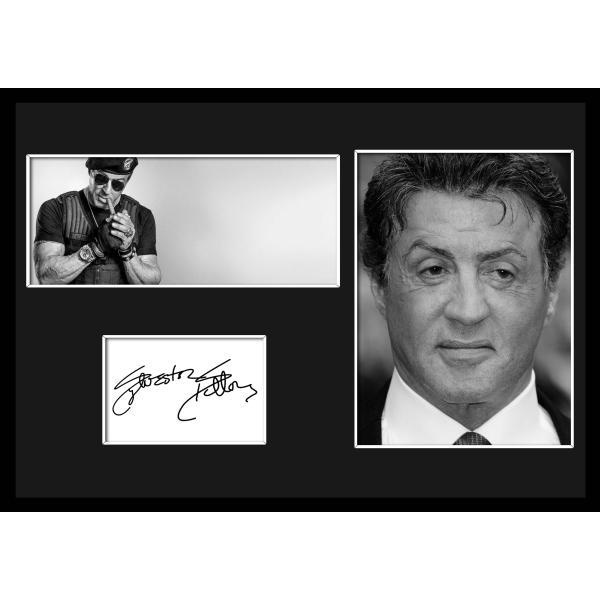 10種類!Sylvester Stallone/シルヴェスター・スタローン/サインプリント&amp;証明書付きフレーム/BW/モノクロ/ディスプレイ (6-3W)