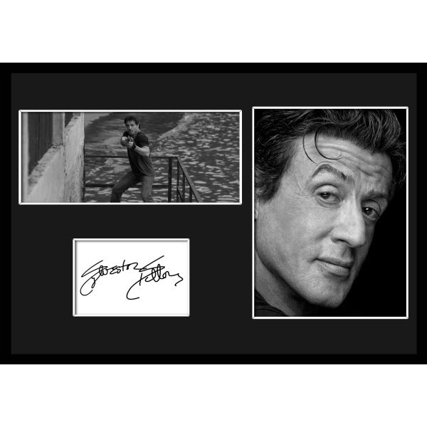 10種類!Sylvester Stallone/シルヴェスター・スタローン/サインプリント&amp;証明書付きフレーム/BW/モノクロ/ディスプレイ (10-3W)