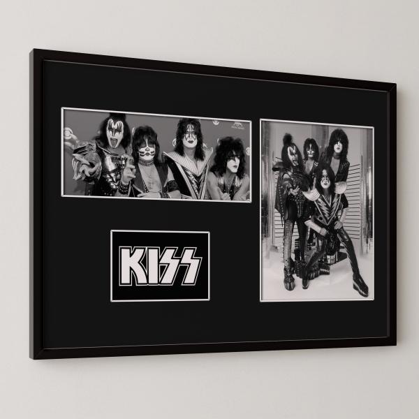 10種類!KISS/キッス/ROCK/ロックバンドグループ/証明書付きフレーム/BW