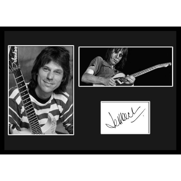 Jeff Beck/ジェフ・ベック/ギタリスト/サインプリント&amp;証明書付きフレーム/BW/モノクロ/ディスプレイ (2-3W)