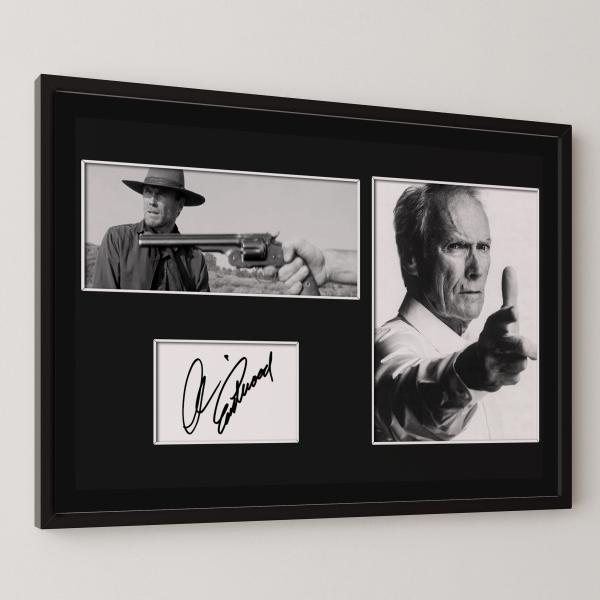10種類!Clint Eastwood/クリント・イーストウッド/サインプリント&amp;証明書付きフレーム/BW/モノクロ/ディスプレイ (7-3W)