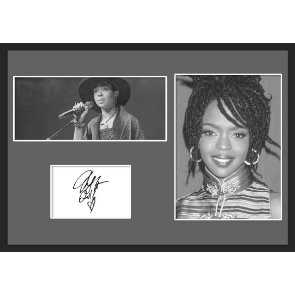 10種類!Lauryn Hill/ローリン・ヒル/サインプリント&amp;証明書付きフレーム/BW/モノクロ/ディスプレイ (3-3W)