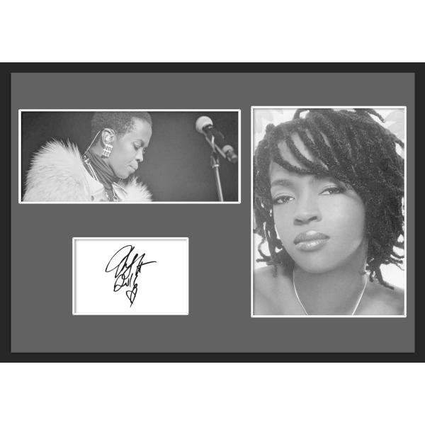 10種類!Lauryn Hill/ローリン・ヒル/サインプリント&amp;証明書付きフレーム/BW/モノクロ/ディスプレイ (7-3W)