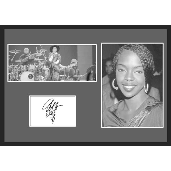 10種類!Lauryn Hill/ローリン・ヒル/サインプリント&amp;証明書付きフレーム/BW/モノクロ/ディスプレイ (9-3W)