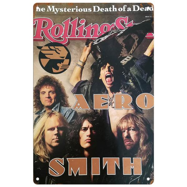 ブリキ看板【Aerosmith/エアロスミス】ロックバンド/音楽/ポスター/マガジン風/雑誌/インテリア/サビ風-13