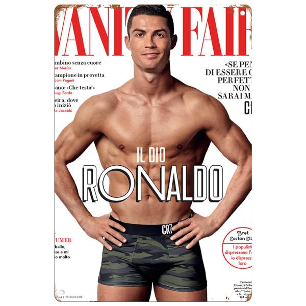 ブリキ看板【Cristiano Ronaldo/クリスティアーノ・ロナウド】サッカー/ワールドカップ/ポスター/マガジン風/雑誌/インテリア/サビ風-8