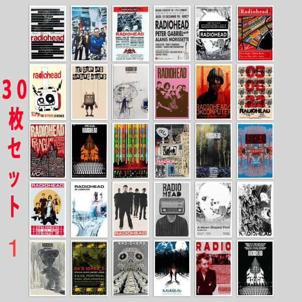 レディオヘッド Radiohead ステッカー 30個セット シール ミニポスター 洋楽 ロック バンド ロックバンド ヴィンテージ -1