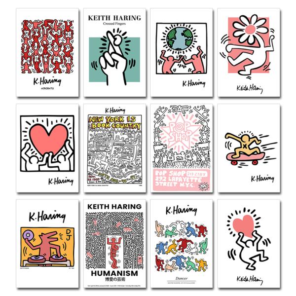 12枚セット ポストカード【 キース・ヘリング / Keith Haring 】アート はがき -1
