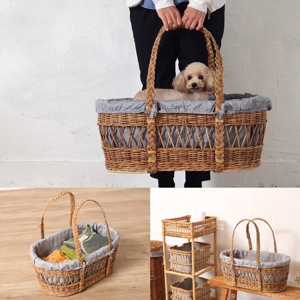 犬 キャリーバッグ キャリー バッグ 小型犬 小型犬用 ペットキャリーバッグ バスケット 籐 New Arrival ペットキャリー 手さげバスケット 持ち手付き かご