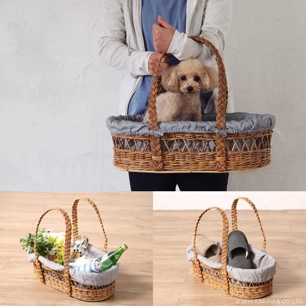 犬 キャリーバッグ キャリー バッグ 小型犬 小型犬用 ペットキャリーバッグ 持ち手付き 訳あり 籐 手さげバスケット バスケット かご Sサイズ ペットキャリー