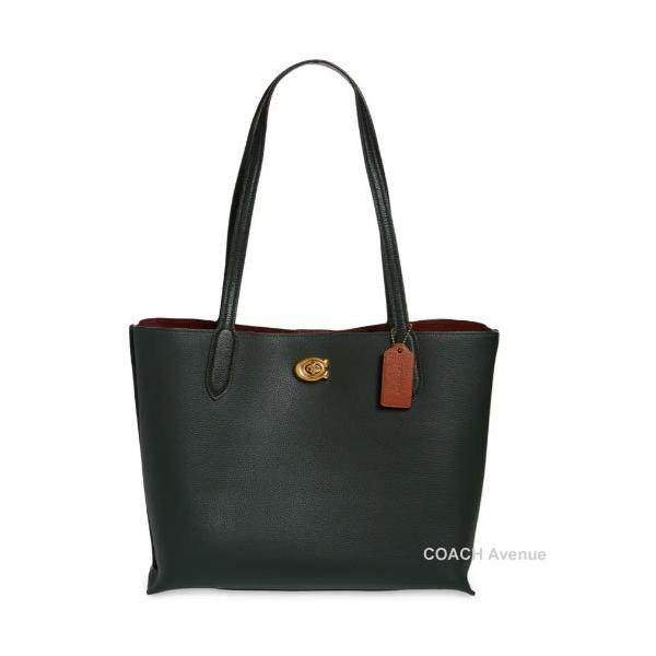 【美品】COACH ダークグリーン レザー トートバッグ 中古・古着通販】COACH (コーチ) レザートートバッグ グリーン