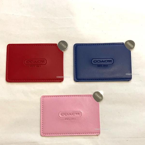 選べるカラー コーチ COACH レザー ポケットミラー 鏡 コンパクト 