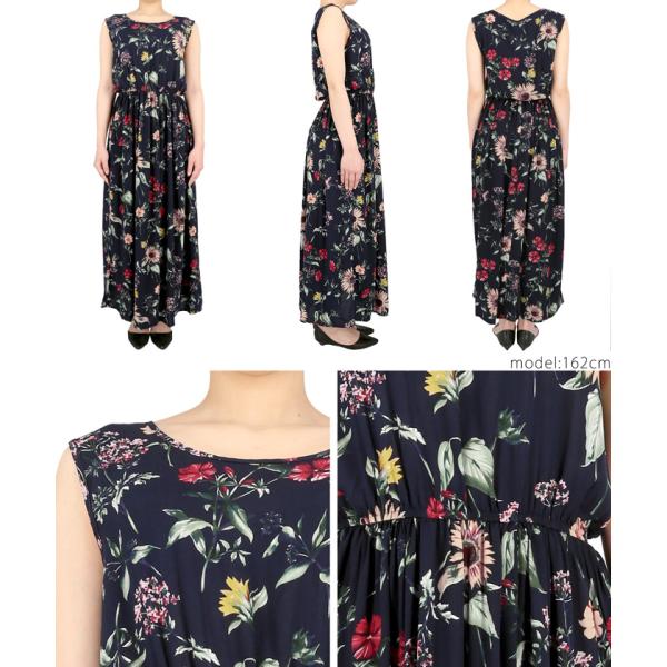 メール便可 ワンピース レディース 花柄 ボタニカル ひまわり 向日葵 ノースリーブ フレア Aライン とろみ ミモレ丈 ss Coca コカ Buyee 日本代购平台 产品购物网站大全 Buyee一站式代购 Bot Online