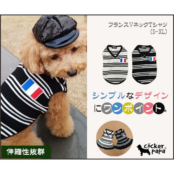 ボーダー袖の犬の服 ダックスサイズ new 両袖ボーダーTシャツ 犬服 snowdrop 着せやすい