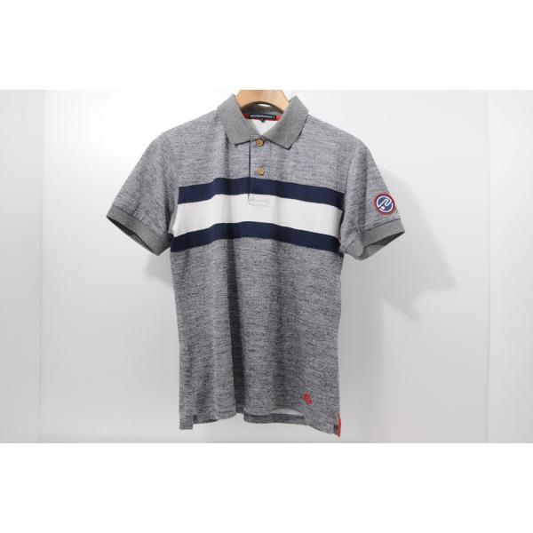 中古【SALE】ロサーセン ROSASEN メンズ 半袖ポロシャツ M グレー×紺×白 ボーダー レターパックプラス発送可 68118