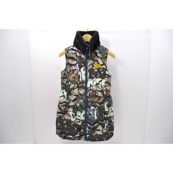 coco 中古【値下げ】 ラウドマウス LOUDMOUTH レディース ワンピース S 緑×紺  リバーシブル 中綿 総柄 レターパックプラス発送可 73417