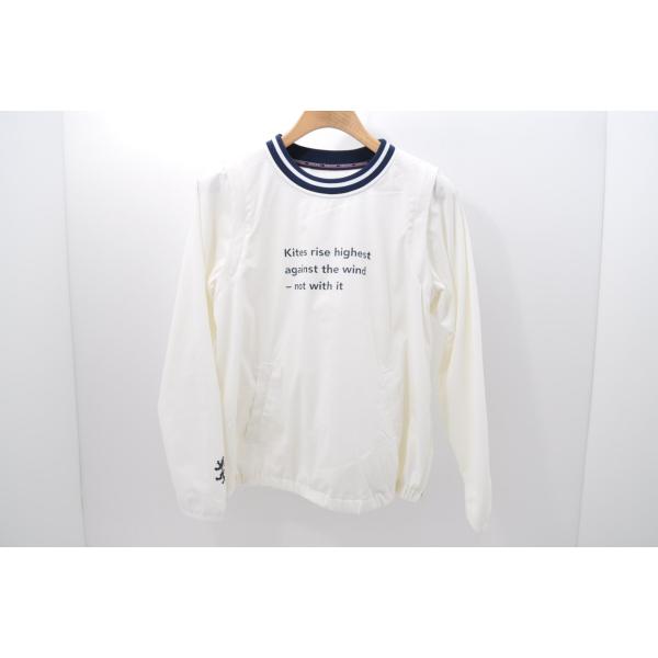 coco 中古【SALE】 アドミラルゴルフ レディース  L 白 長袖クルーネックプルオーバー 2WAY 裏地付 レターパックプラス発送可 73819