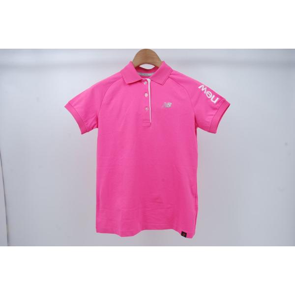 中古【SALE】 ニューバランスゴルフ New Balance golf レディース 半袖ポロシャツ 0(S) 蛍光ピンク シンプル ネコポス発送可 75095