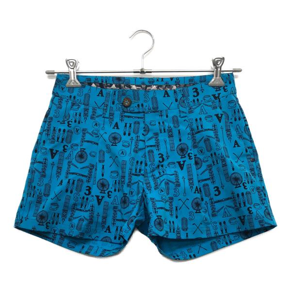coco 中古【SALE】アディダスゴルフ adidas GOLF レディース ショートパンツ S 青 ブルー 総柄 レターパックプラス発送可 92002