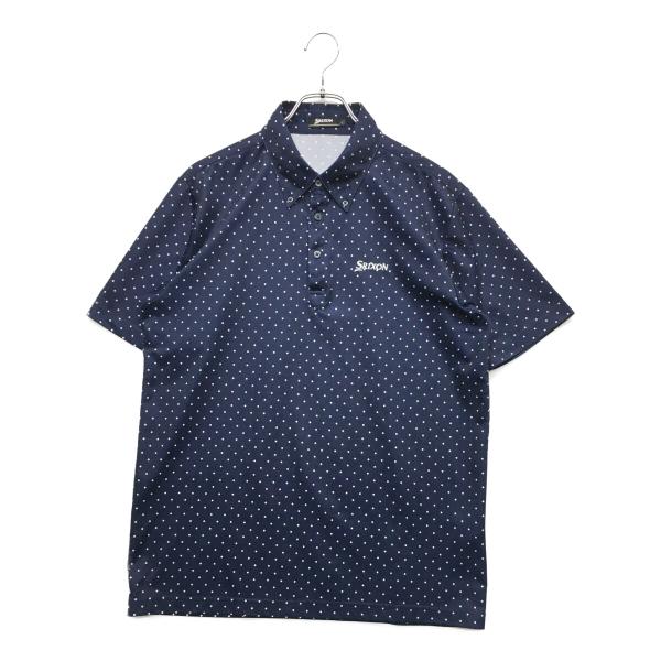 coco 中古【SALE】 スリクソン SRIXON メンズ 半袖ポロシャツ L 紺  ボタンダウン ドット 水玉 レターパックプラス発送可 92433