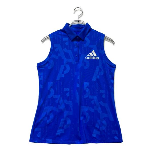 coco 中古【値下げ】 アディダス adidas レディース 半袖ポロシャツ S  ブルー 黄緑  ノースリーブポロシャツ ネコパケ発送可 95411