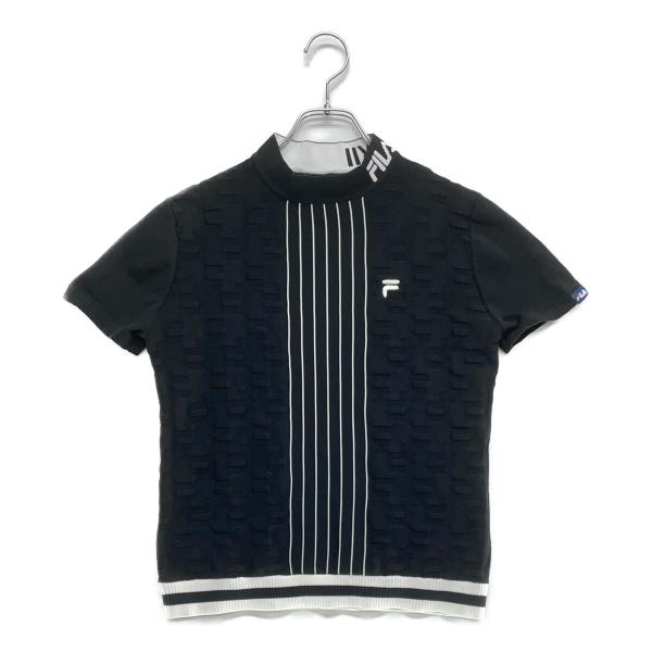 coco 中古【SALE】フィラゴルフ FILA GOLF レディース カットソー M 黒  半袖 モックネック ニット レターパックプラス発送可 99088