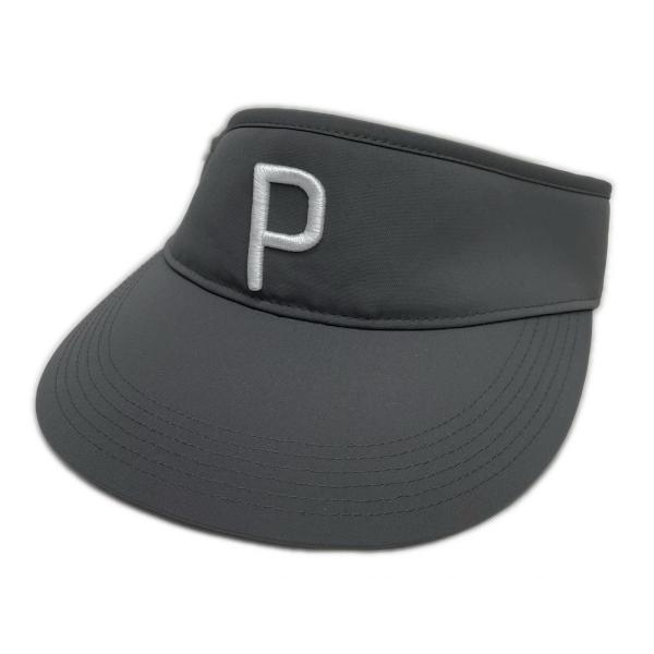 coco 中古【値下げ】 プーマ PUMA サンバイザー グレー シンプル ロゴ刺しゅう レターパックプラス発送可 110561