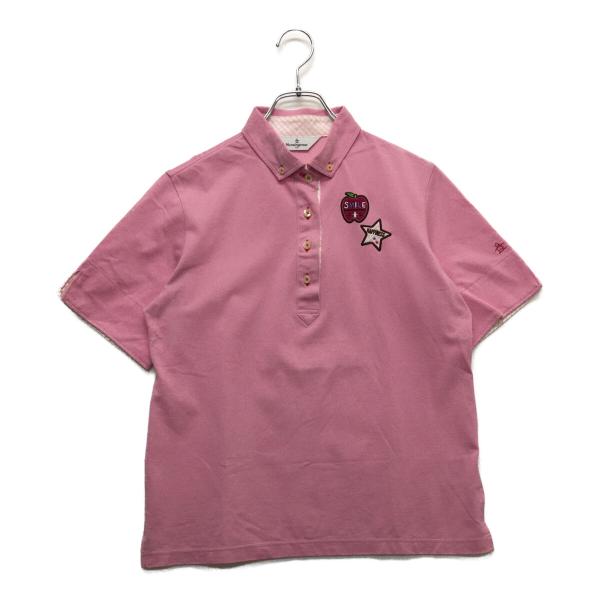 coco 中古【SALE】マンシングウェアMunsing wear レディース半袖ポロシャツ LL ピンク ボタンダウン レターパックプラス発送可 113110