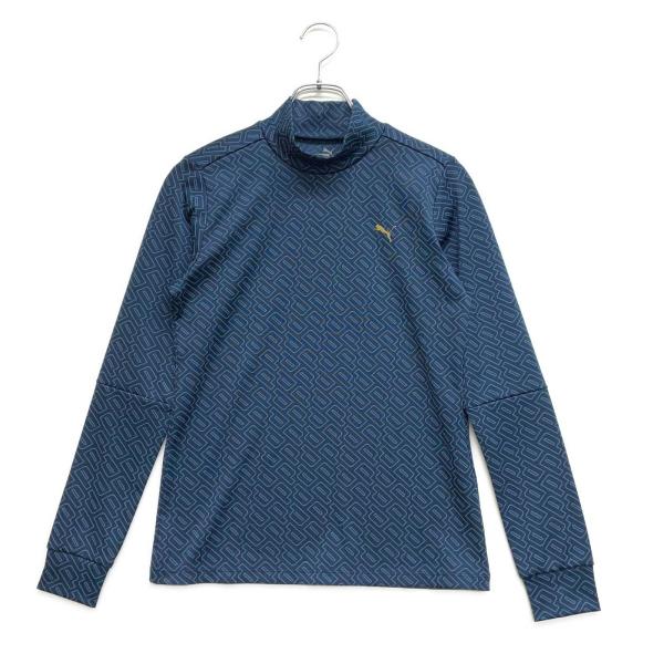 coco 中古【値下げ】 プーマ PUMA レディース 長袖シャツ M 紺 ネイビー モックネック ハイネック ストレッチ ネコポス発送可 K021359