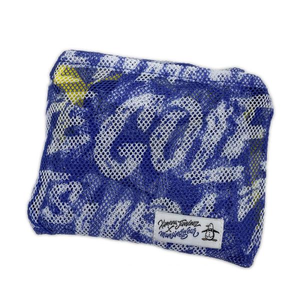 未使用品【値下げ】 マンシングウェア Munsing wear ノベルティグッズ ブルー青 ランドリーバッグ メッシュ ネコポス発送可 K022813