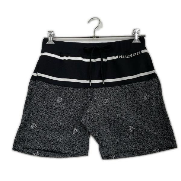 パーリーゲイツ　ハーフパンツ　短パン　黒　白　M〜L相当　ブラック　コットン素材 PEARLY GATES（パーリーゲイツ） coco 中古 メンズ ハーフパンツ 4(M