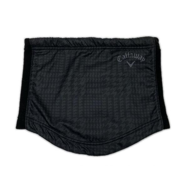coco 中古【値下げ】 キャロウェイ Callaway ネックウォーマー 黒 ブラック 千鳥格子柄 防寒対策 ネコポス発送可 K027202