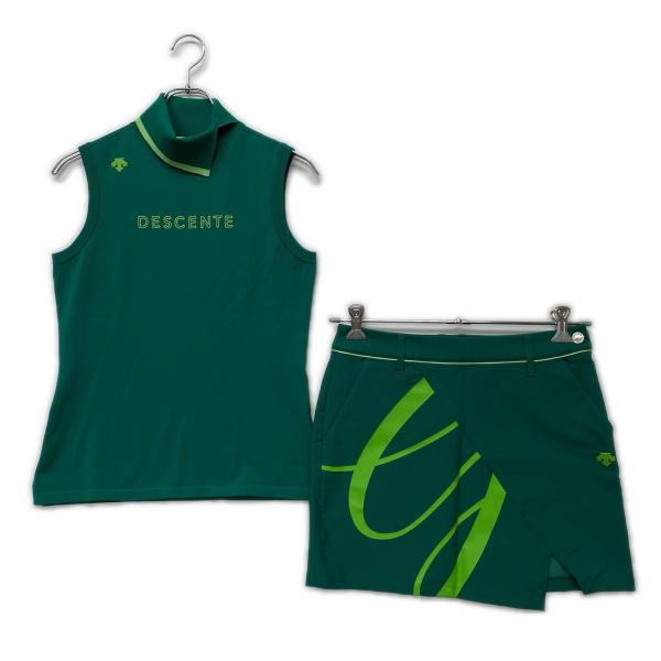 【デサントゴルフ】美品 セットアップ ノースリーブ スカート S レディース DESCENTE GOLF coco 中古【値下げ】デサントゴルフ レディース
