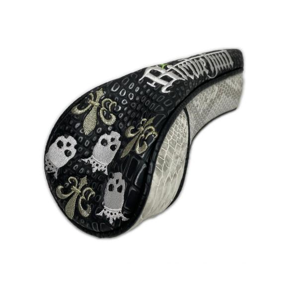 coco 中古 バーディーハント Birdiehunt ヘッドカバー  ブラック系 ユーティリティ用 スカル 蛇柄 レターパックプラス発送可 K030359