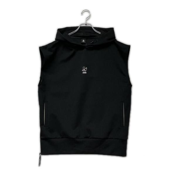 8YARDS ハチヤーズ　ゴルフウェア　ベスト　ブラック　L coco 中古 ハチヤーズ 8YARDS メンズ ベスト L 黒 ブラック フード
