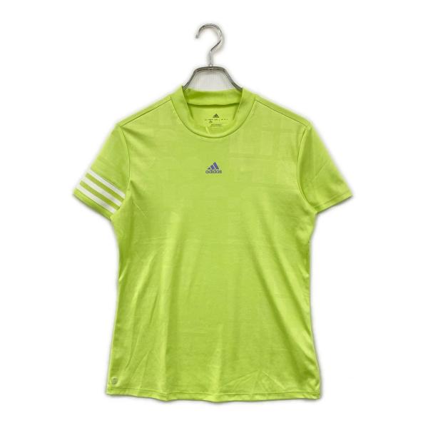 coco 中古 アディダスゴルフ adidas GOLF レディース 半袖シャツ L グリーン系 モックネック 総柄 ネコポス発送可 K033096
