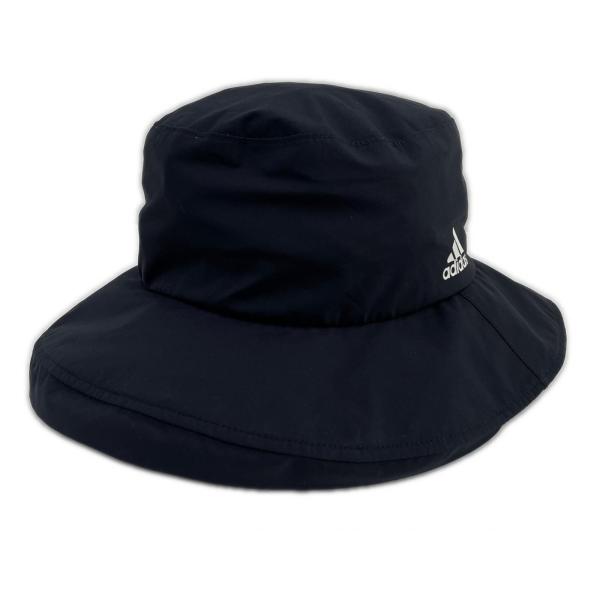 coco 中古 アディダスゴルフ adidas GOLF レインハット 57cm ネイビー/ツバ裏千鳥格子 収納袋付 レディース ネコポス発送可 K033364