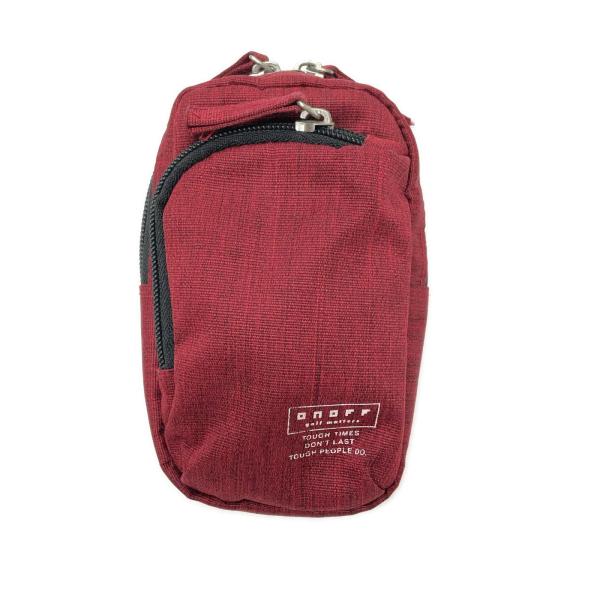 coco 中古 オノフ ONOFF マルチケース 杢レッド 赤 ボールポーチ 小物入れ マルチポーチ  ネコポス発送可 K035105