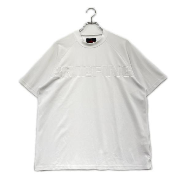 【美品✨】ブリーフィング　モックネック シャツ　半袖　Ｌ　ホワイト　近年モデル BRIEFING（ブリーフィング） coco 中古 メンズ 半袖シャツ L ホワイト