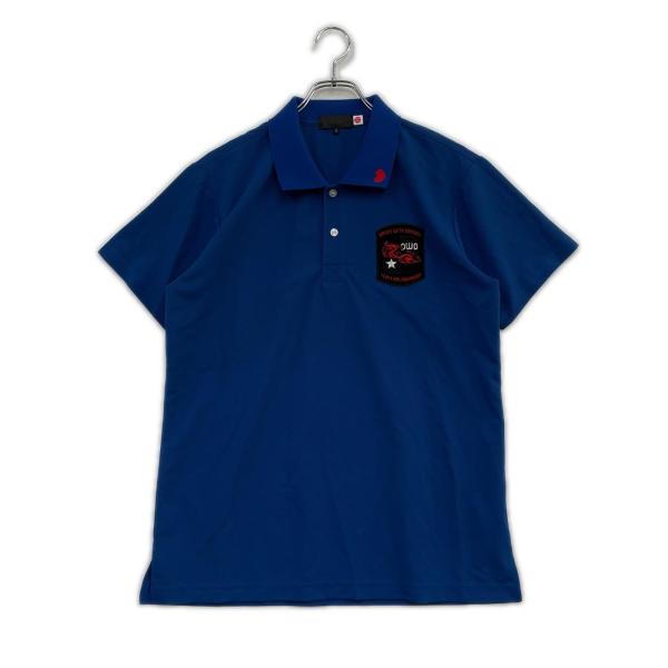 coco 中古 ダンスウィズドラゴン DANCE WITH DRAGON メンズ 半袖ポロシャツ 3(L) ブルー 青 刺しゅうロゴ 薄手 Dance With Dragon（ダンスウィズドラゴン） coco 中古 メンズ 半袖