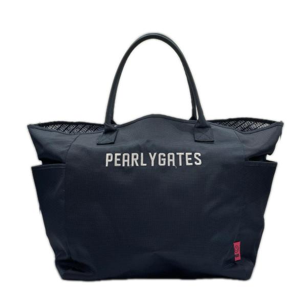 PEARLY GATES ボストンバッグ 大容量 ネイビー.中古 PEARLY GATES（パーリーゲイツ） 中古 トート型ボストンバッグ