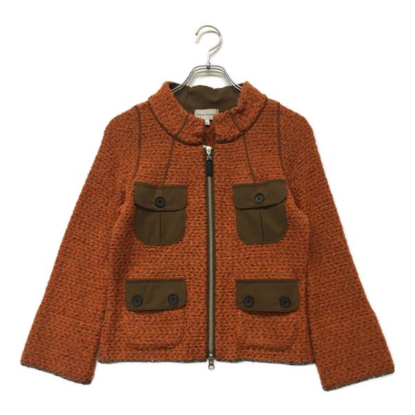 coco 中古【SALE】ヒールクリーク  レディース ジャケット 40(M) オレンジ ツイード調 ニット素材 レターパックプラス発送可 K3223