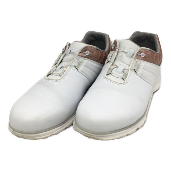 coco 中古【SALE】フットジョイ FootJoy ゴルフシューズ  23.5cm ホワイト ローズ  プロエスエル BOA スパイクレス [98142J] K6470