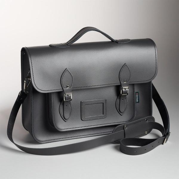 Zatchels ザッチェルズ 3way サッチェルバッグ 英国製 (17.5インチ/バックストラップ/ショルダー/ハンドル/スライダー/マグネットベルト付)カラー：グレー