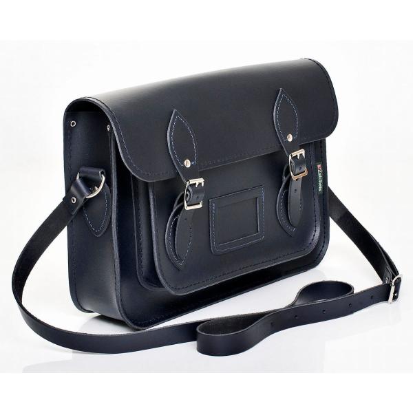 Zatchels ザッチェルズ 3way サッチェルバッグ 英国製 (17.5インチ/バックストラップ/ショルダー/ハンドル/スライダー/マグネットベルト付)カラー：ネイビー