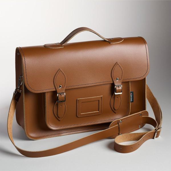 Zatchels ザッチェルズ 3way サッチェルバッグ 英国製 (17.5インチ/バックストラップ/ショルダー/ハンドル/スライダー/マグネットベルト付)カラー：ブラウン