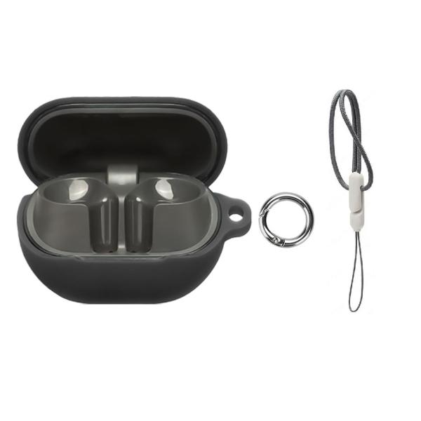 Soundpeats Air 6 HS ケース カバー シリコンケース Soundpeats Air6 HS対応 保護ケース 全面保護 軽量 薄型 滑り止め 耐衝撃 キズ防止 カラビナ付き 紛失防止