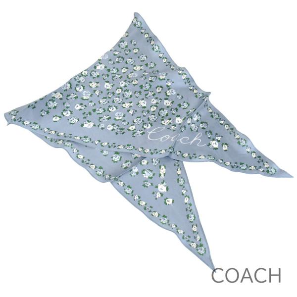 COACH コーチ スカーフ レディース 花柄 バラ 薔薇 シルク