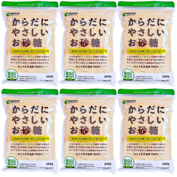 大東製糖 低GIさとう からだにやさしいお砂糖 大容量 500g × 6袋 Napines さとうきび原料 低GI砂糖 コーヒー 料理 和食 煮物 照り焼き 魚の煮付け お菓子