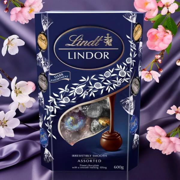 箱つき リンツ リンドール チョコ 4種 48個　600ｇ 高級 チョコレート ダ−ク アソート 人気 有名 スイーツ ばらまき 大容量 コストコ